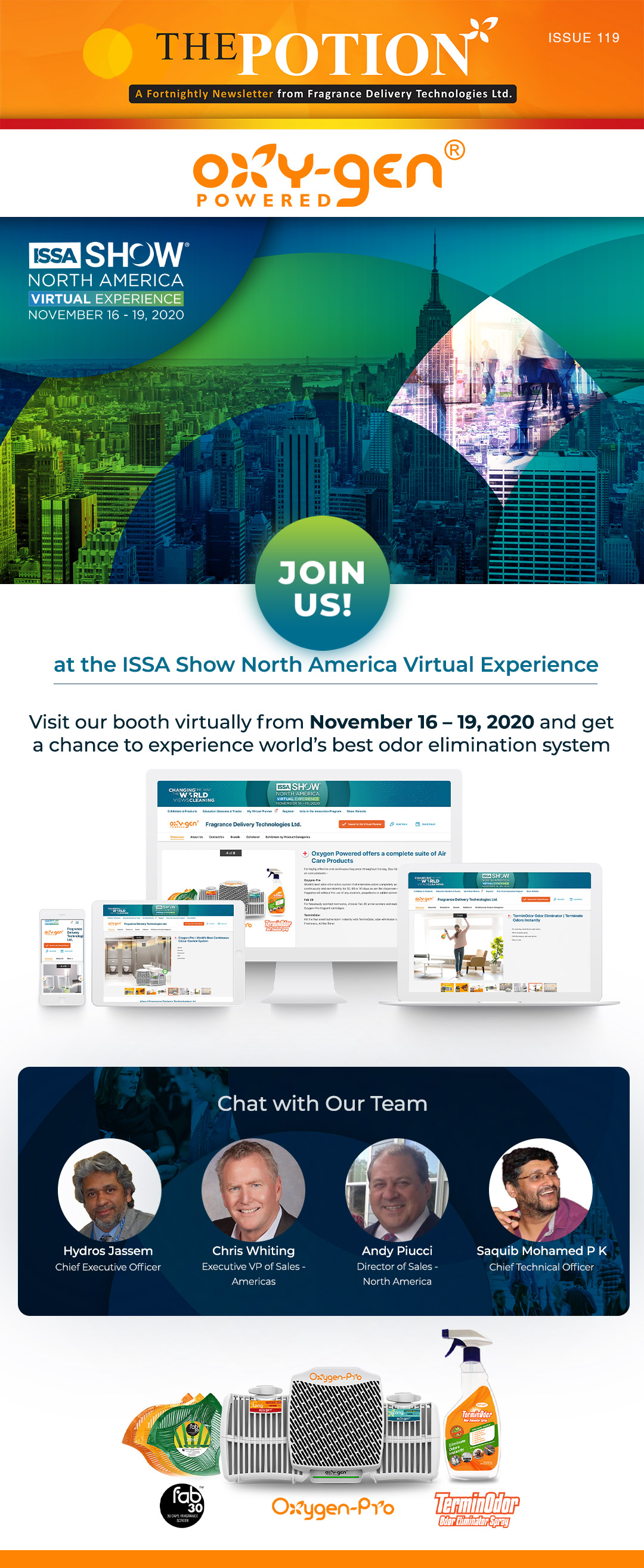 Visit Oxy-Gen Powered booth at the ISSA Virtual Show | Nov 16-19, 2020 - The Potion Issue 119